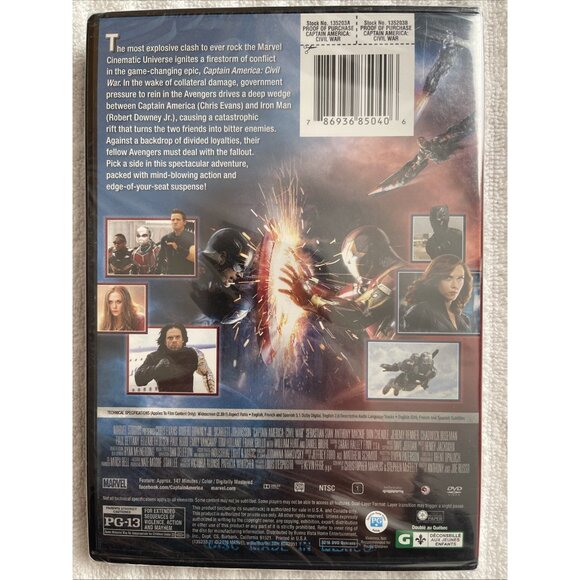 Captain America: Civil War (DVD, 2016) - Picture 2 of 2